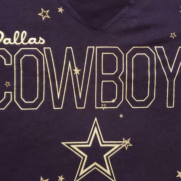 Woman's DALLAS COWBOYS "Kassie Choker" Navy Blue T-shirt  (M, L, XL, 2XL) - Picture 3 of 5